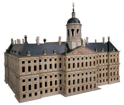 Atlas. Beeld bij het model van het nieuwe stadhuis op de Dam. door Jacob van Campen