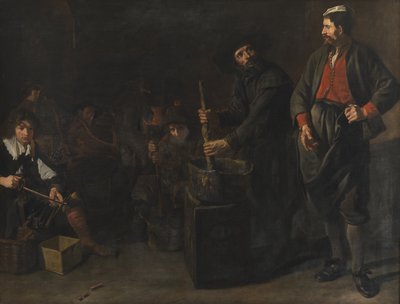 Een glas- en koraalfabriek door Jacob van Loo