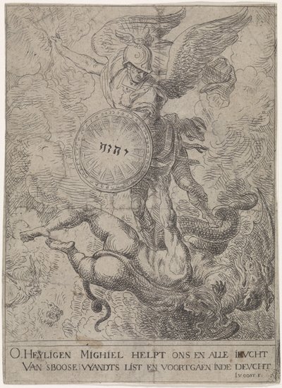 De Heilige Michaël bewaakt de hemelpoort door Jacob van Oost (I)