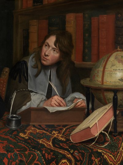 (detail) van Portret van een Theoloog met zijn Secretaris door Jacob van Oost