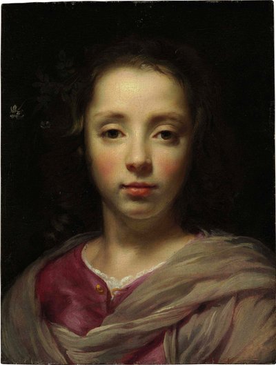 Hoofd van een jong meisje door Jacob van Oost