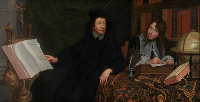 Portret van een Theoloog met zijn Secretaris door Jacob van Oost
