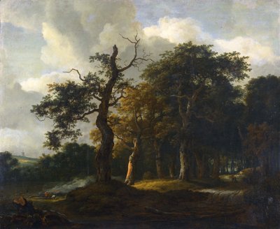 Een weg door een eikenbos door Jacob van Ruisdael