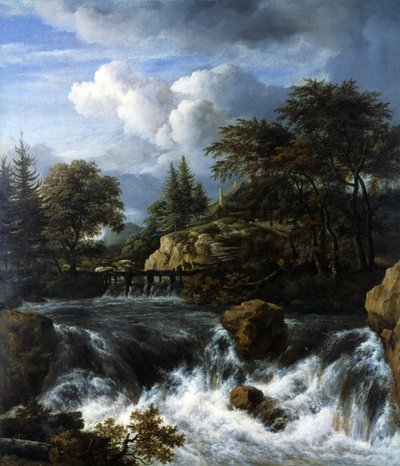 Een Waterval in een Rotsachtig Landschap, 1660-70 door Jacob van Ruisdael