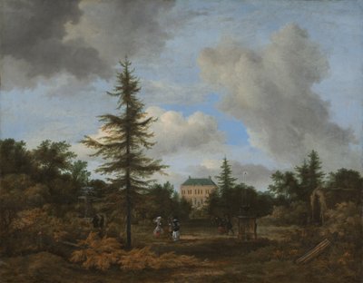 Landhuis in een park, ca. 1675 door Jacob van Ruisdael