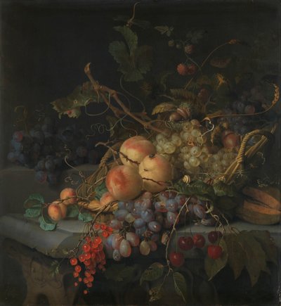 Stilleven met fruit door Jacob van Walscapelle