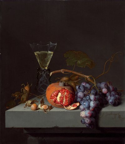 Stilleven met fruit, 1675 door Jacob van Walscapelle