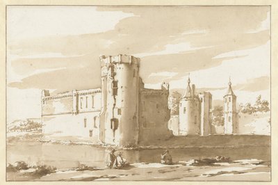 Gezicht op het kasteel St. Aldegonde te West-Souburg door Jacob van der Ulft (attributed to)