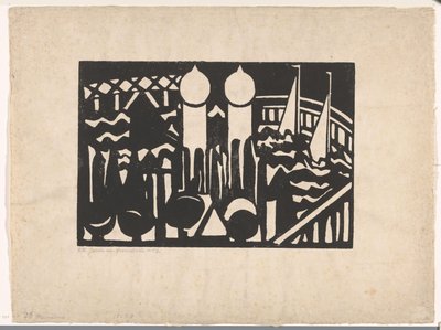 Compositie XVI no. 2 door Jacoba van Heemskerck (signed by artist)
