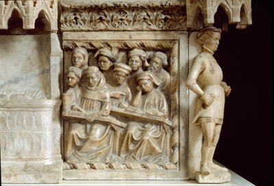 Grafmonument van Carlo, Roberto en Riccardo da Saliceto: studenten die een cursus volgen door Jacobello and Pier Paolo dalle Masegne