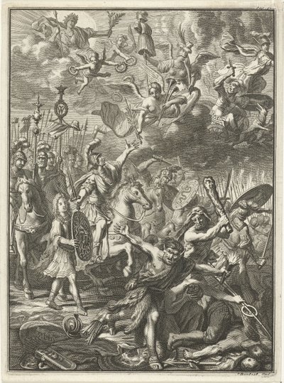 Het leger van Willem III verslaat de vijanden door Jacobus Baptist