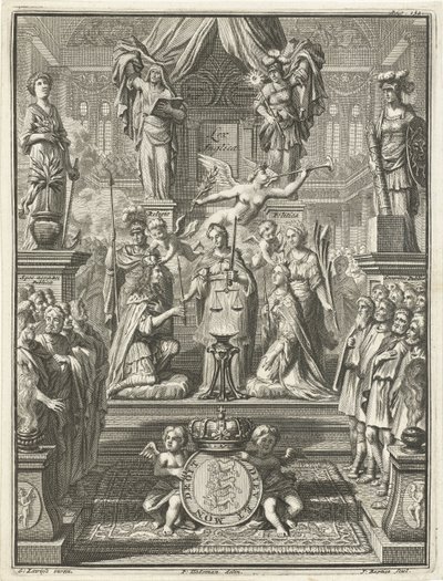 Kroning van Willem III en Maria Stuart, 1689 door Jacobus Baptist