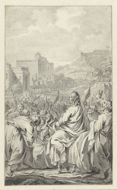 De intocht in Jerusalem door Jacobus Buys