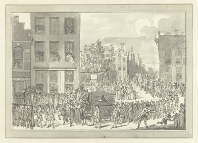 Lijkstatie van Wolter Jan Gerrit baron Bentinck te Amsterdam, 28 Augustus 1781 door Jacobus Buys