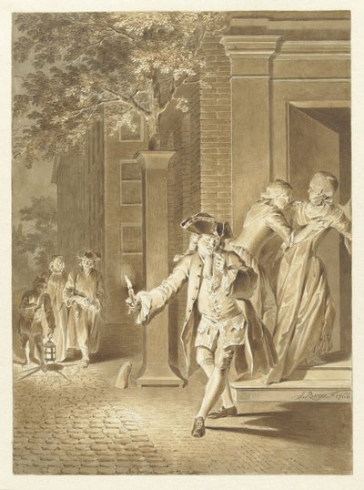 Scene uit Lubbert Lubbertse, of de geadelde boer door Jacobus Buys
