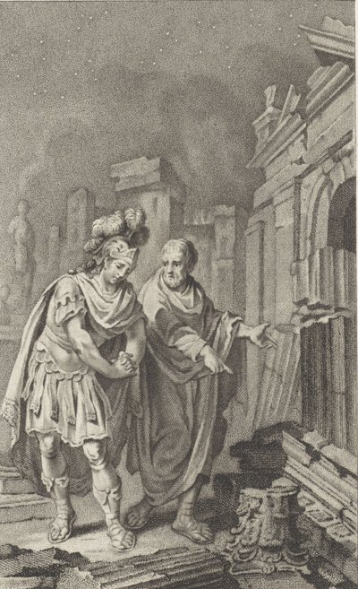 Scipio Aemilianus voor de ruïnes van Carthago in gezelschap van Polybius, 1797 door Jacobus Buys