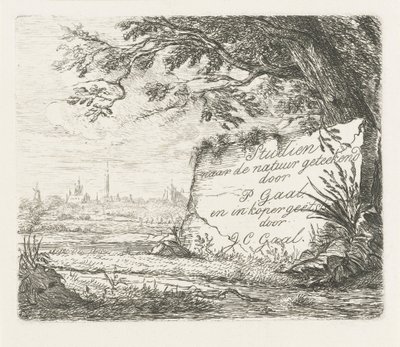 Titelprent voor: Studien naar de natuur geteekend door Jacobus Cornelis Gaal