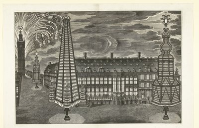 Illuminatie en vuurwerk te Gent, 1717 door Jacobus Harrewijn