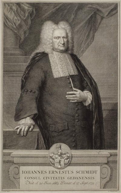 Johann Ernst Schmidt, c.1732 door Jacobus Houbracken