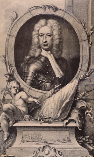 Charles Mordaunt, Graaf van Peterborough en Monmouth, Engelse soldaat, ca. 1740 1894 door Jacobus Houbraken