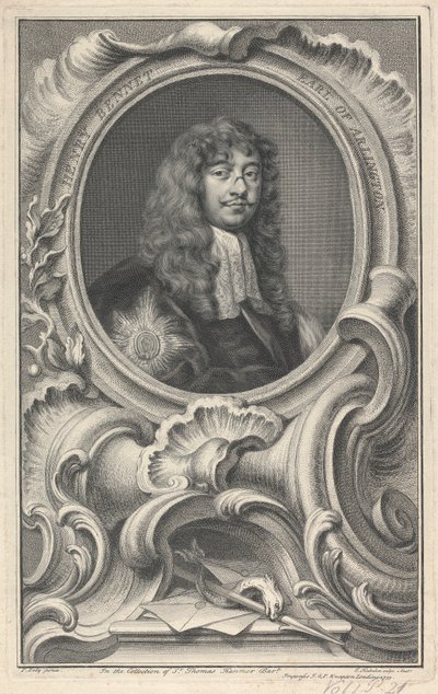 Henry Bennet, 1e Graaf van Arlington door Jacobus Houbraken