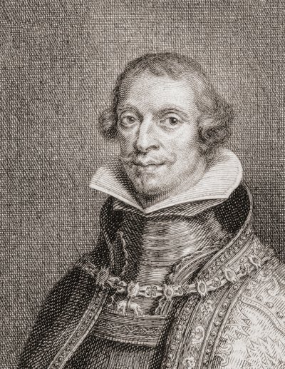 Koning Filips IV van Spanje, Felipe IV, Portret door Jacobus Houbraken