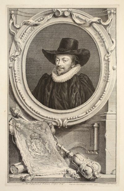 Portret van aartsbisschop Williams, Lord Keeper of the Seal, illustratie uit 