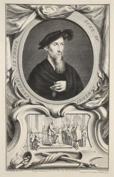 Portret van Edward Seymour, Hertog van Somerset, illustratie uit 
