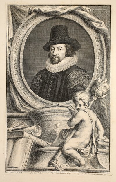 Portret van Francis Bacon, Burggraaf van St Albans, illustratie uit 