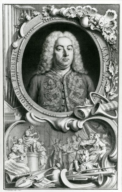 Portret van George Frederick Handel, 1768 door Jacobus Houbraken