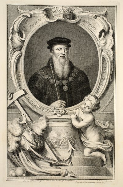 Portret van John Russell, illustratie uit 