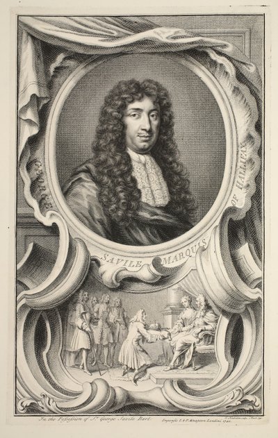 Portret van Savile, Markies van Halifax, illustratie uit 
