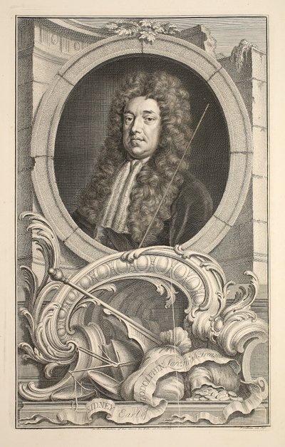 Portret van Sidney, Graaf van Godolphin, illustratie uit 