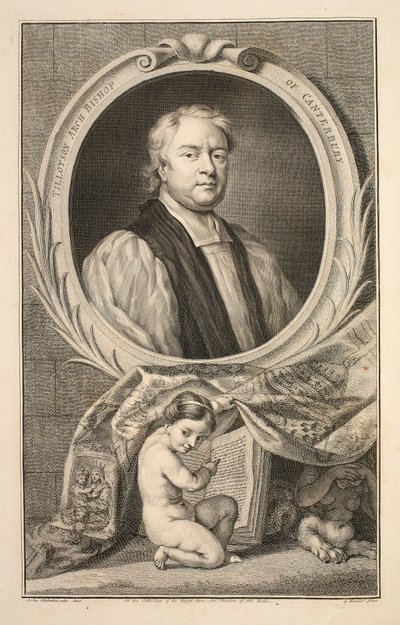 Portret van Tillotson, Aartsbisschop van Canterbury, illustratie uit 