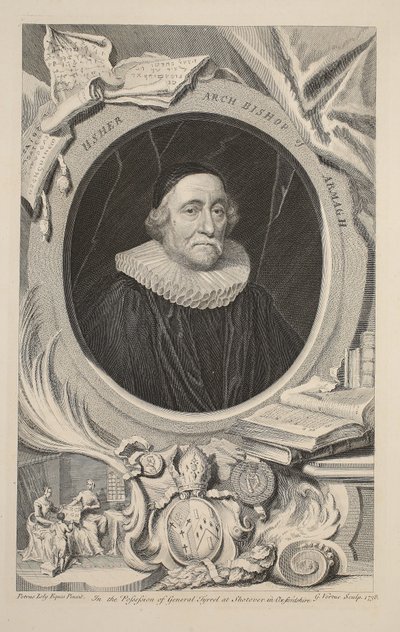 Portret van Usher, Aartsbisschop van Armagh, illustratie uit 