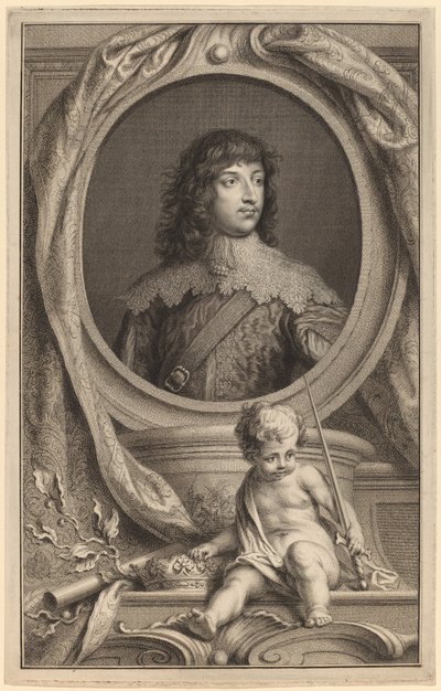 William Russell, 1e Hertog van Bedford door Jacobus Houbraken after Sir Anthony van Dyck