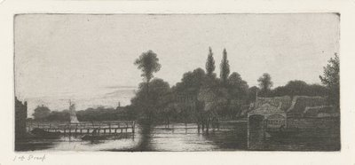 Gezicht op een rivier door Jacobus Ludovicus Cornet