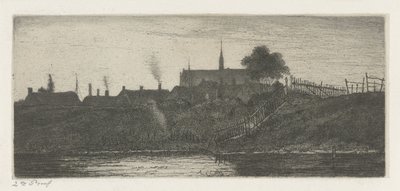 Gezicht op een stad door Jacobus Ludovicus Cornet