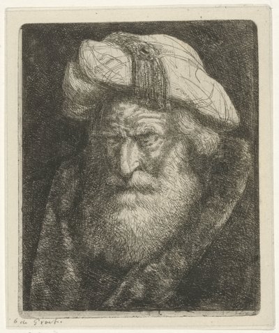 Oude man met baard door Jacobus Ludovicus Cornet