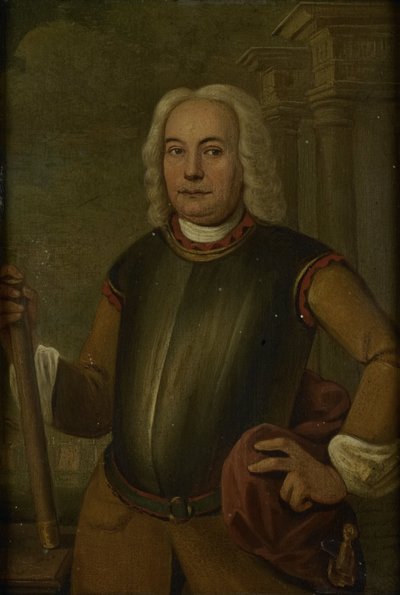 Portret van Johannes Thedens, gouverneur-generaal van de VOC door Jacobus Oliphant