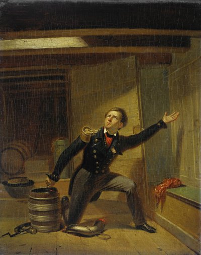 Jan van Speijk steekt de lont in het kruit, 5 februari 1831 door Jacobus Schoemaker Doyer