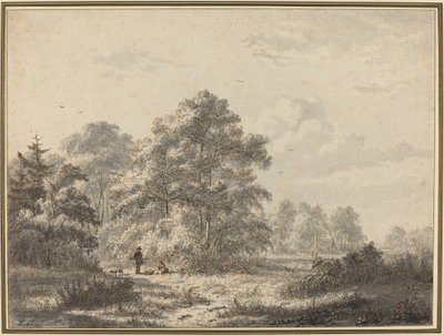Jagers aan de Rand van het Bos door Jacobus Theodorus Abels