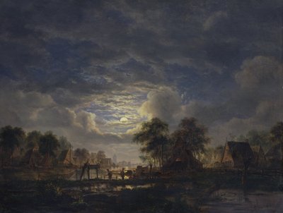 Dorp aan een Kanaal door Jacobus Theodorus Abels