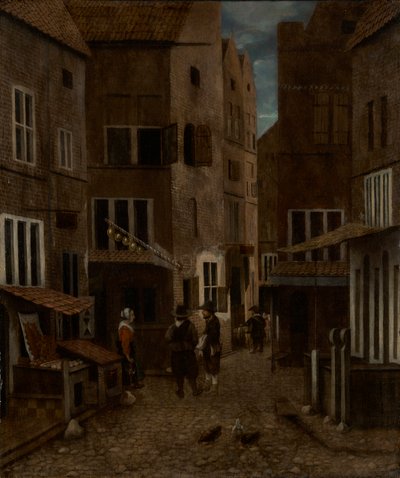 Straatscène door Jacobus Vrel or Frel