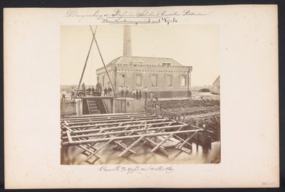 Benedenstoomgemaal met Vijzels, Cappelle aan den IJssel den 14 Mei 1869 door Jacobus van Gorkom jr.