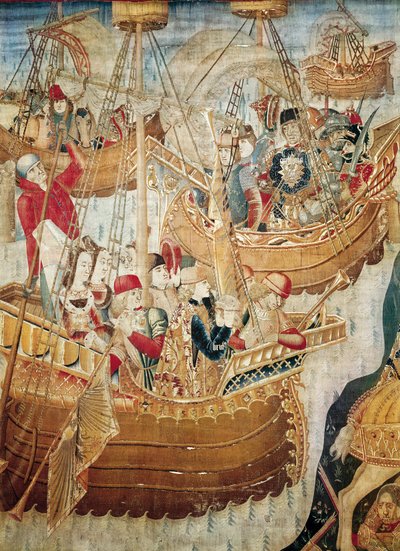 Browsers. Wandtapijt van de School van Catalonië door Jacomart (c.1413 61) Baco