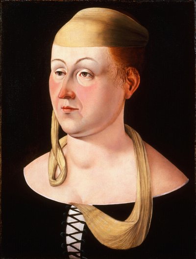 Italiaans: Ritratto di donna Portret van een dame door Jacometto Veneziano