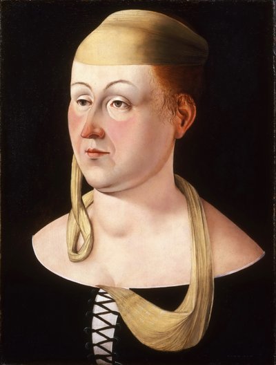 Italiaans: Ritratto di donna Portret van een dame door Jacometto Veneziano