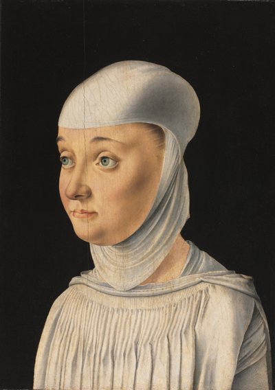 Portret van een vrouw, mogelijk een novice van San Secondo door Jacometto Veneziano