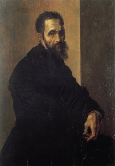 Portret van Michelangelo Buonarroti door Jacopino del Conte